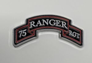 Ranger Scroll 75th Ranger Regiment version- Color 2.5" Car Badge