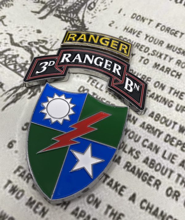 Ranger Scroll 75th Ranger Regiment version- Color 2.5" Car Badge - Image 7