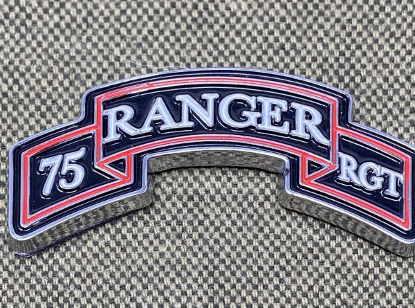 Ranger Scroll 75th Ranger Regiment version- Color 2.5" Car Badge - Image 4