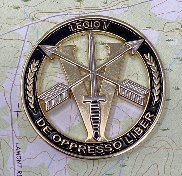 5th Group “Legio V” Cutout Challenge Coin 2" - Image 3