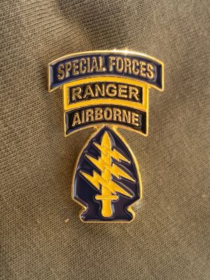Special Forces FULL COLOR SSI, SF Tab, Ranger Tab Pin "Triple Canopy"