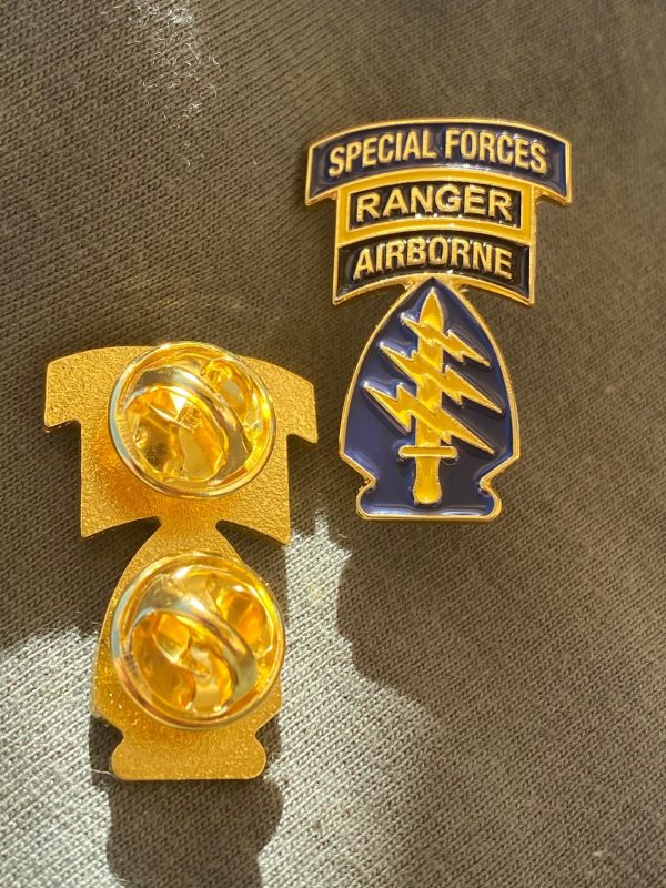 Special Forces FULL COLOR SSI, SF Tab, Ranger Tab Pin "Triple Canopy" - Image 3