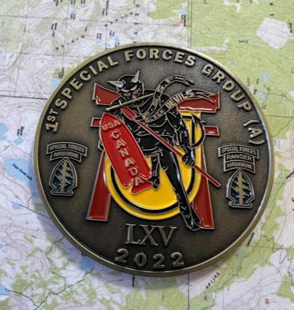 1st Special Forces Group 65th Anniversary Coin 2 1/4" - Image 3
