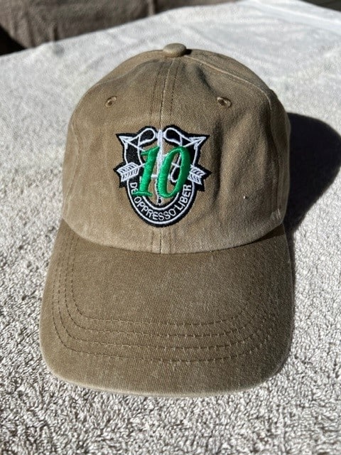 10th SFG (A) SF Crest with "10" Low Pro Baseball Softstyle Cap- Khaki