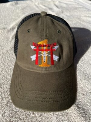 1st SFG (A) Tori Gate Trucker Hat - Military Green and Black Mesh