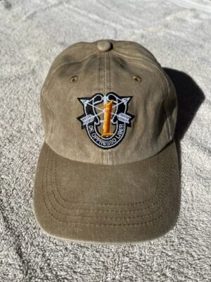 1st SFG (A) SF Crest with "1" Low Pro Baseball Softstyle Cap- Khaki
