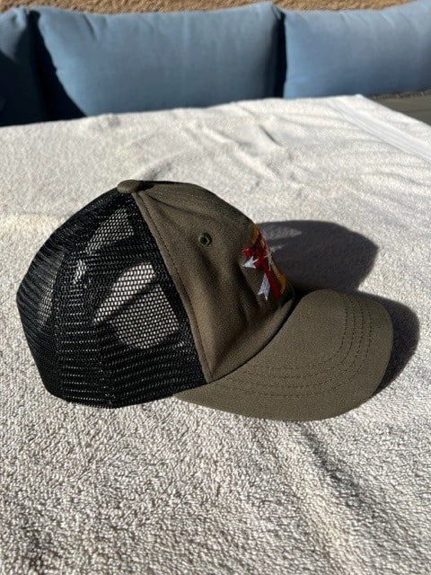 10th SFG (A) SF Crest with "10" Trucker Hat - Military Green and Black Mesh - Image 2