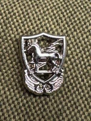 Trojan Horse 3/4" silver cutout pin
